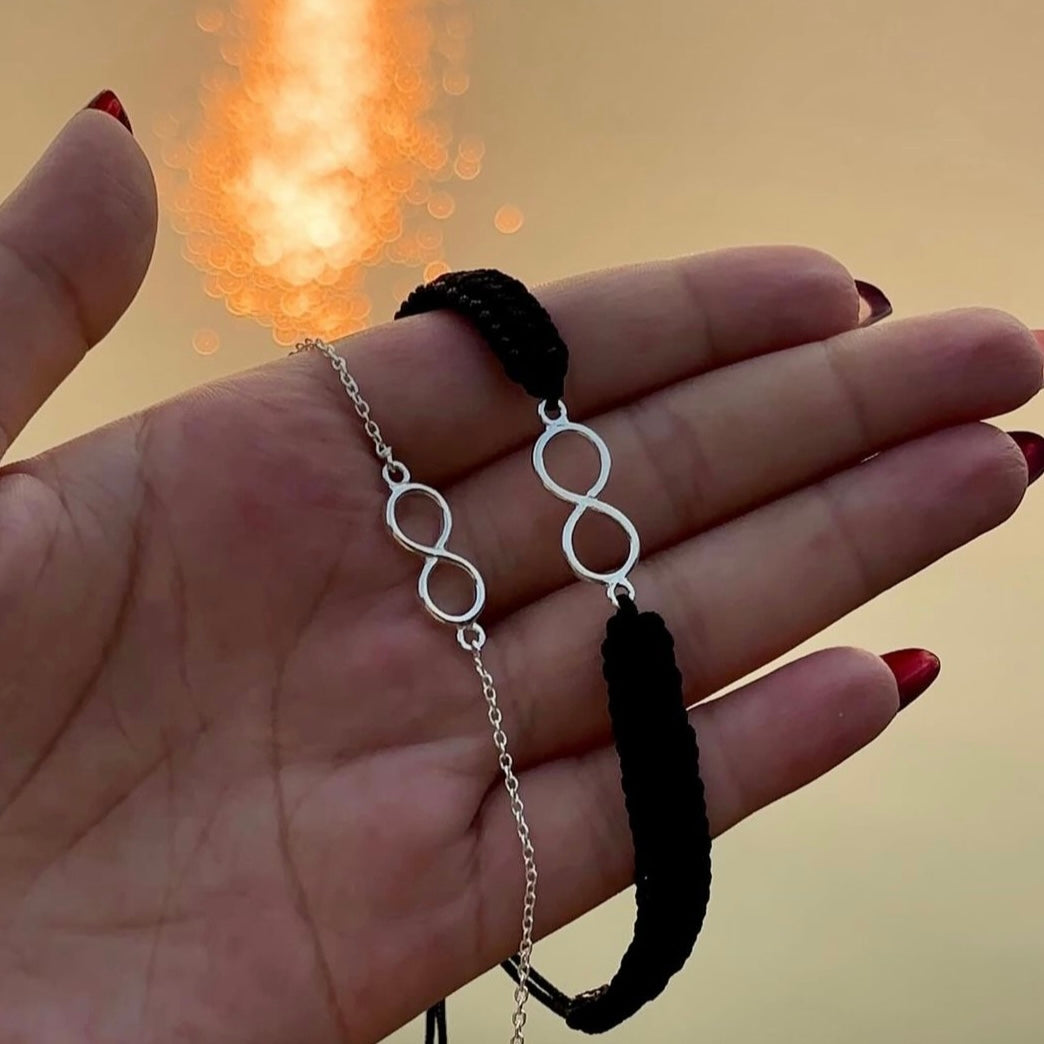 Boundless Infinity - Silver Couple Bracelet Set