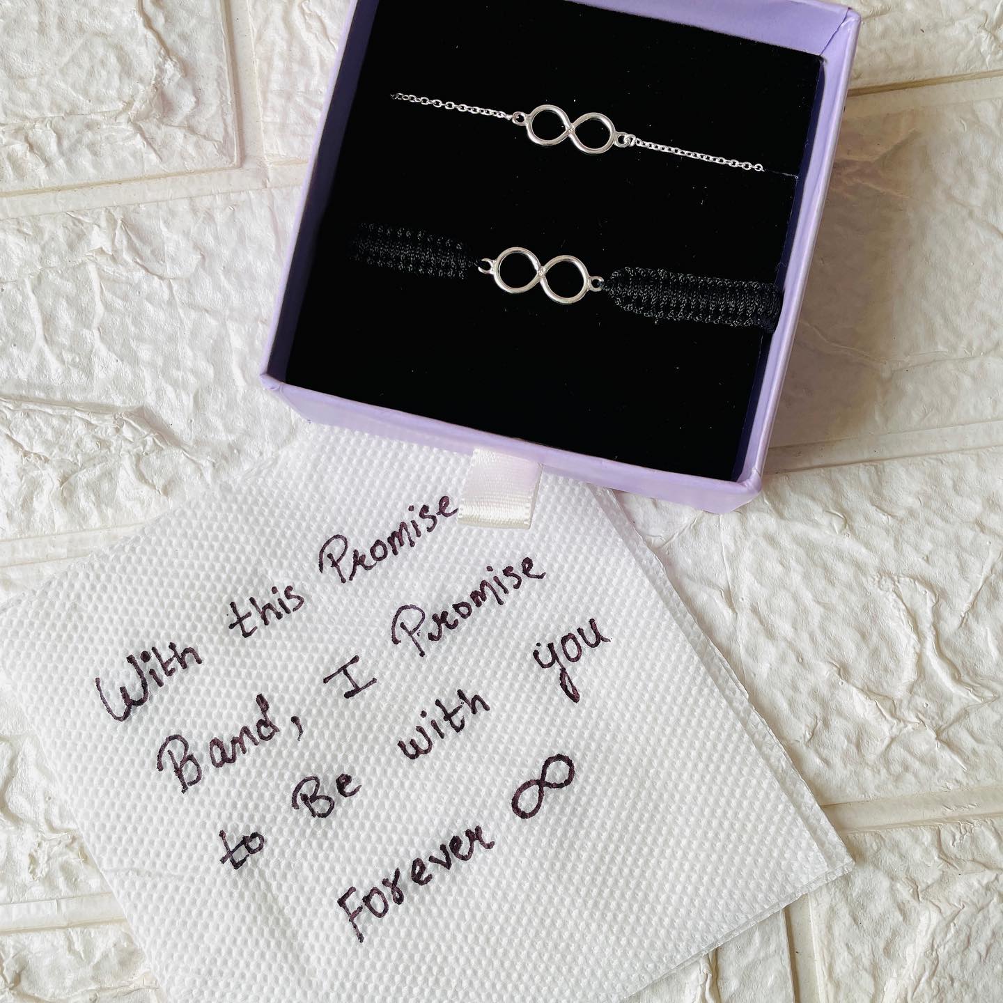 Boundless Infinity - Silver Couple Bracelet Set