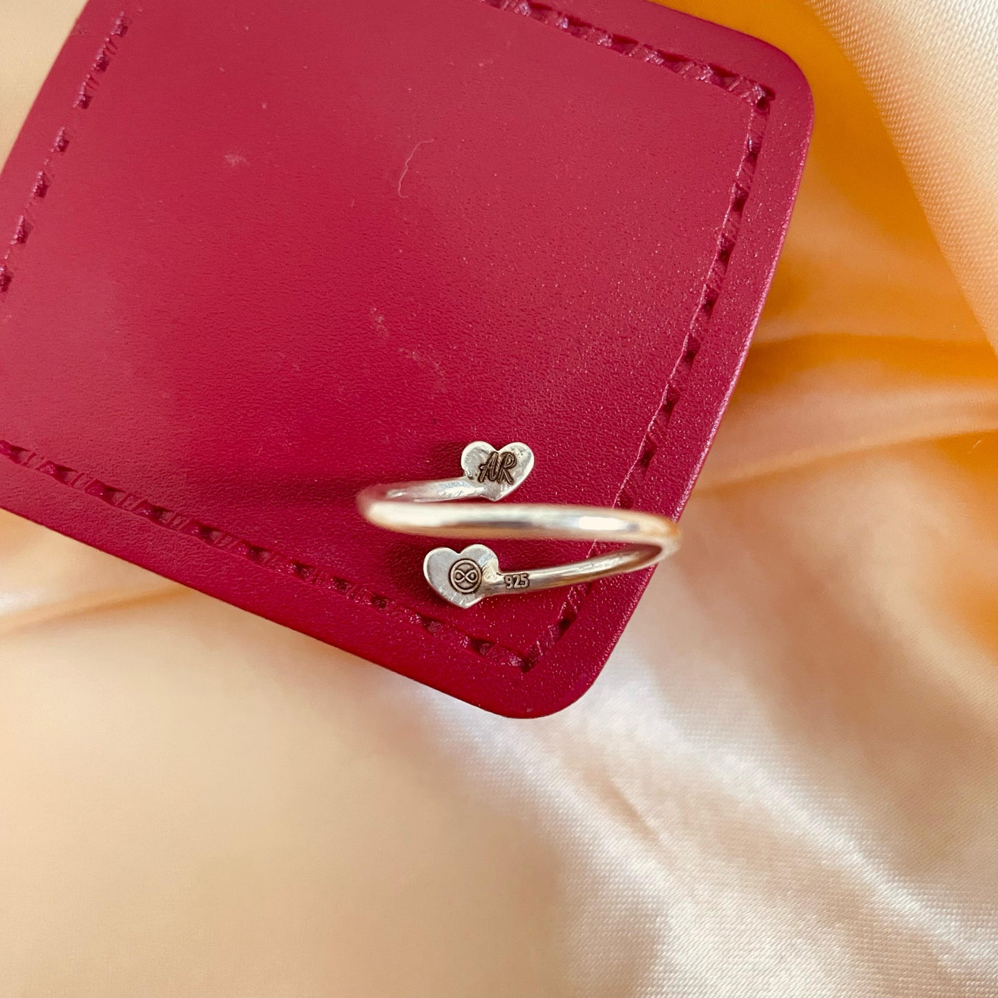 Hearts in Harmony – Engravable Silver Couple Ring Set