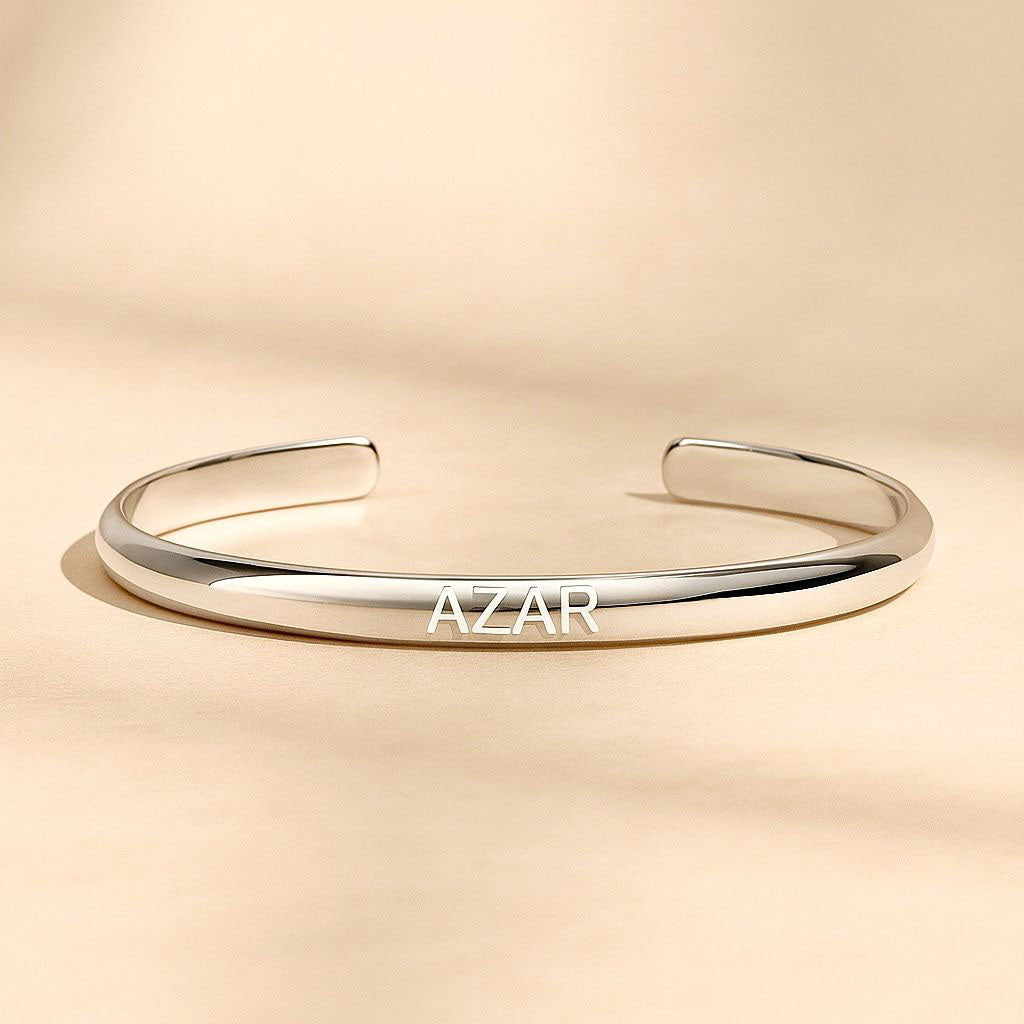 The Signature – Dual-Side Engravable Adjustable Silver Cuff