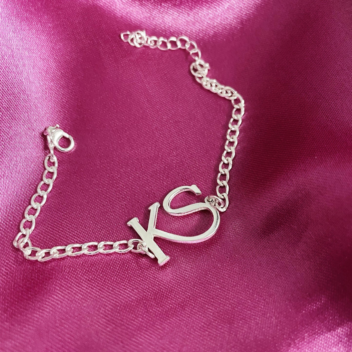 TwinInitials – Custom Double Initial Silver Bracelet