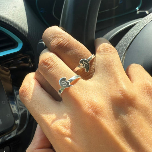 Twin Souls - Silver Couple Ring Set