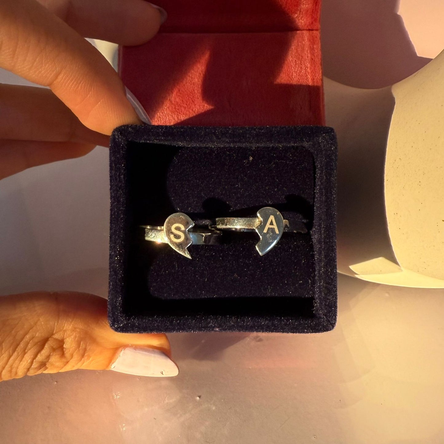 Twin Souls - Silver Couple Ring Set