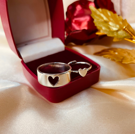 You make me WHOLE - Silver Couple Rings Set