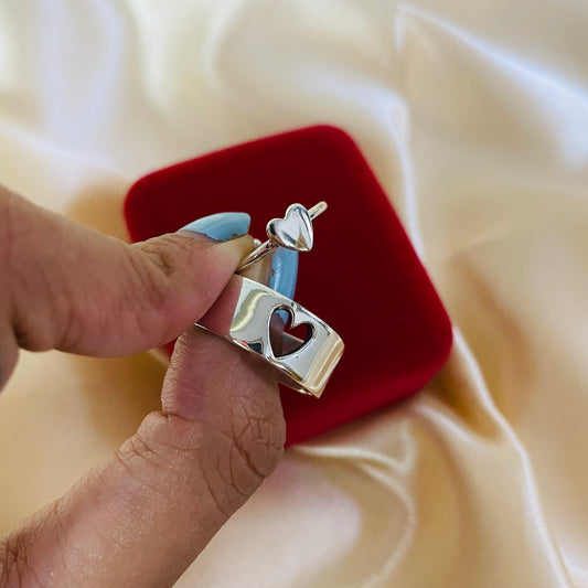 You make me WHOLE - Silver Couple Rings Set