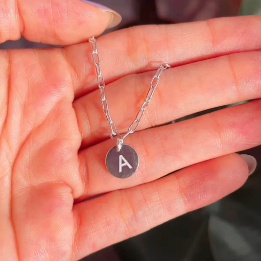 Initial Coin – Custom Initial Silver Bracelet
