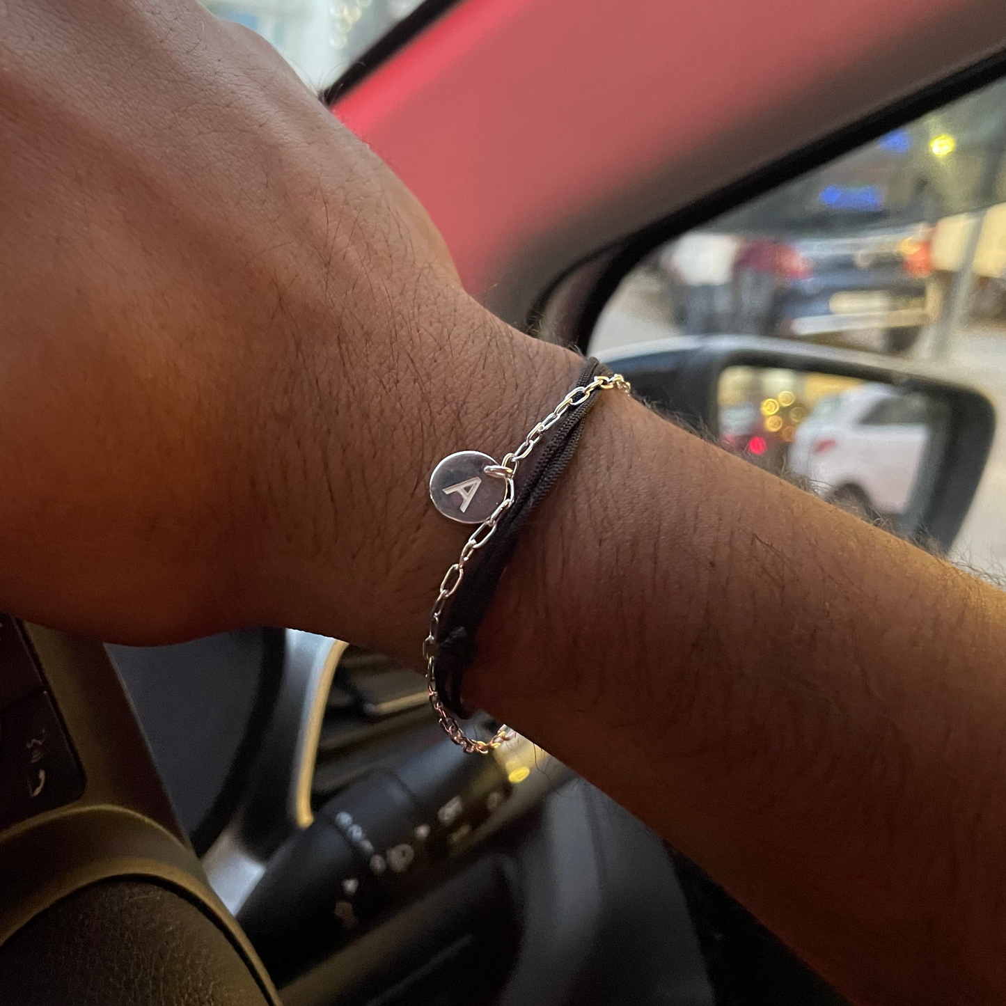 Initial Coin – Custom Initial Silver Bracelet