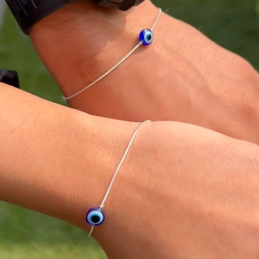 EVIL EYE - Silver Couples’ Bracelet Set