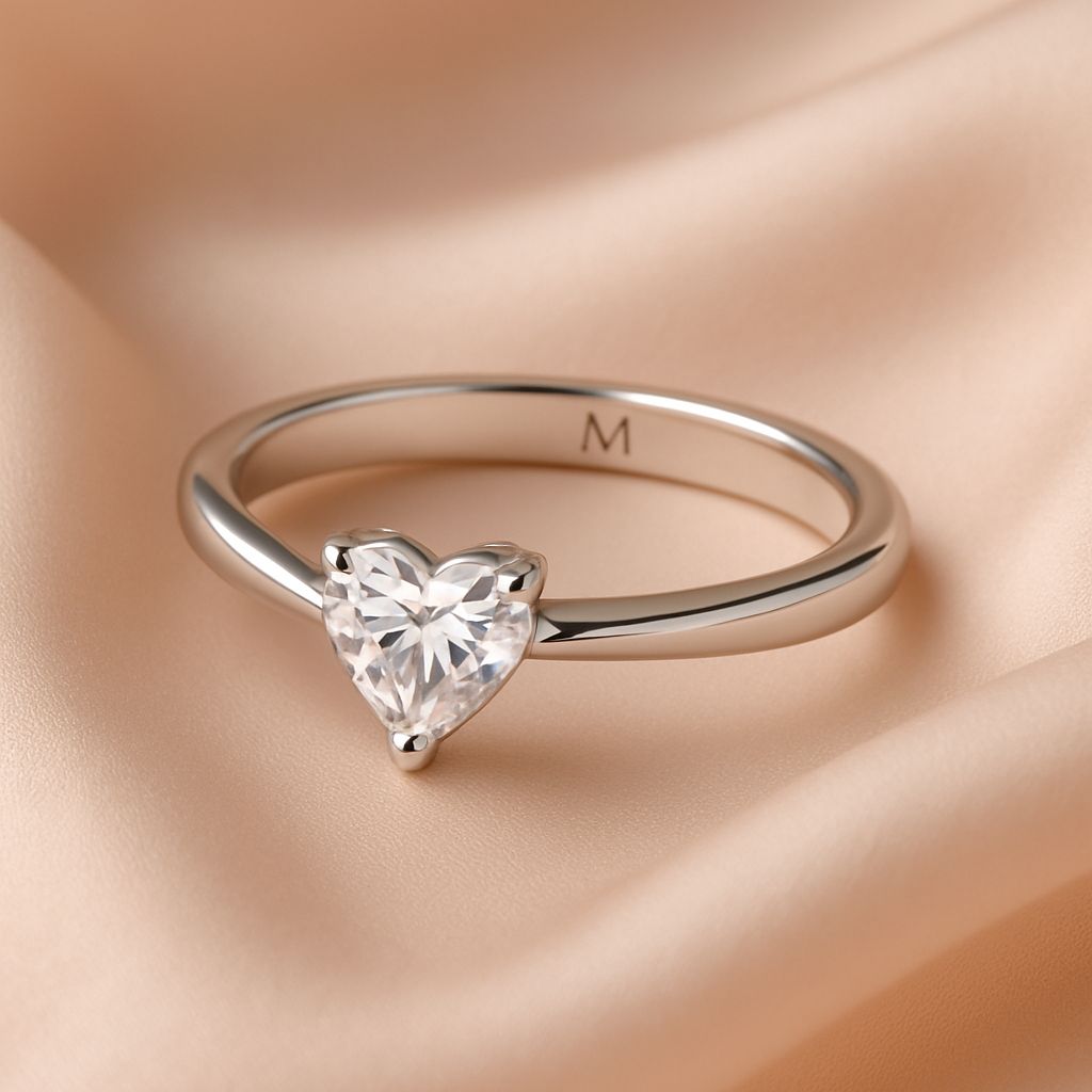 Heart Solitaire Ring (ENGRAVABLE)