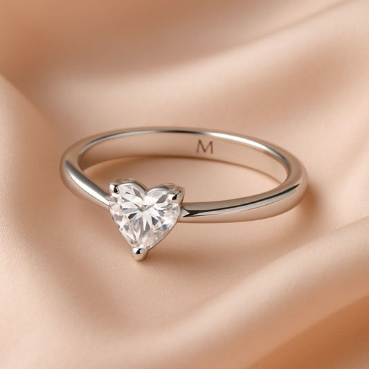 Heart Solitaire Ring (ENGRAVABLE)