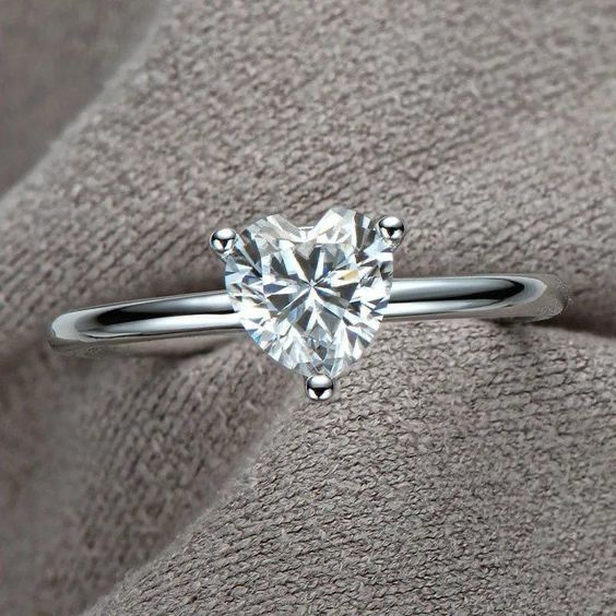 Heart Solitaire Ring (ENGRAVABLE)
