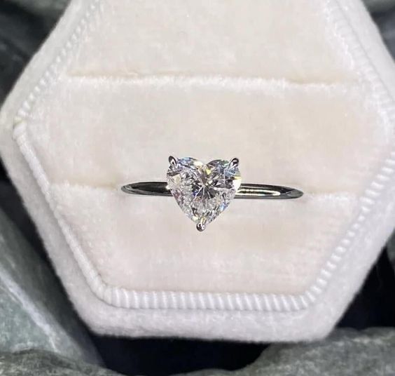 Heart Solitaire Ring (ENGRAVABLE)