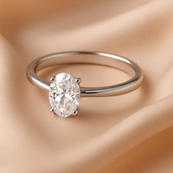 Oval Solitaire Ring (ENGRAVABLE)