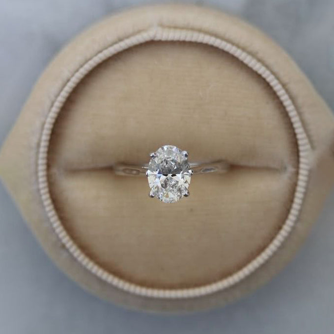 Oval Solitaire Ring (ENGRAVABLE)