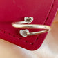 Double Heart Silver Ring (ENGRAVABLE)