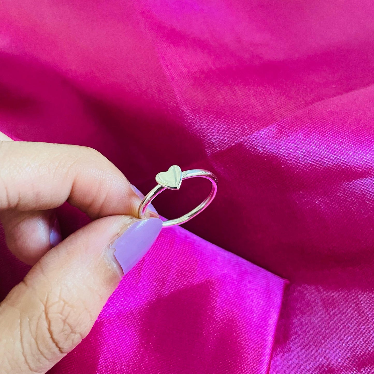 Minimal Heart Silver Ring