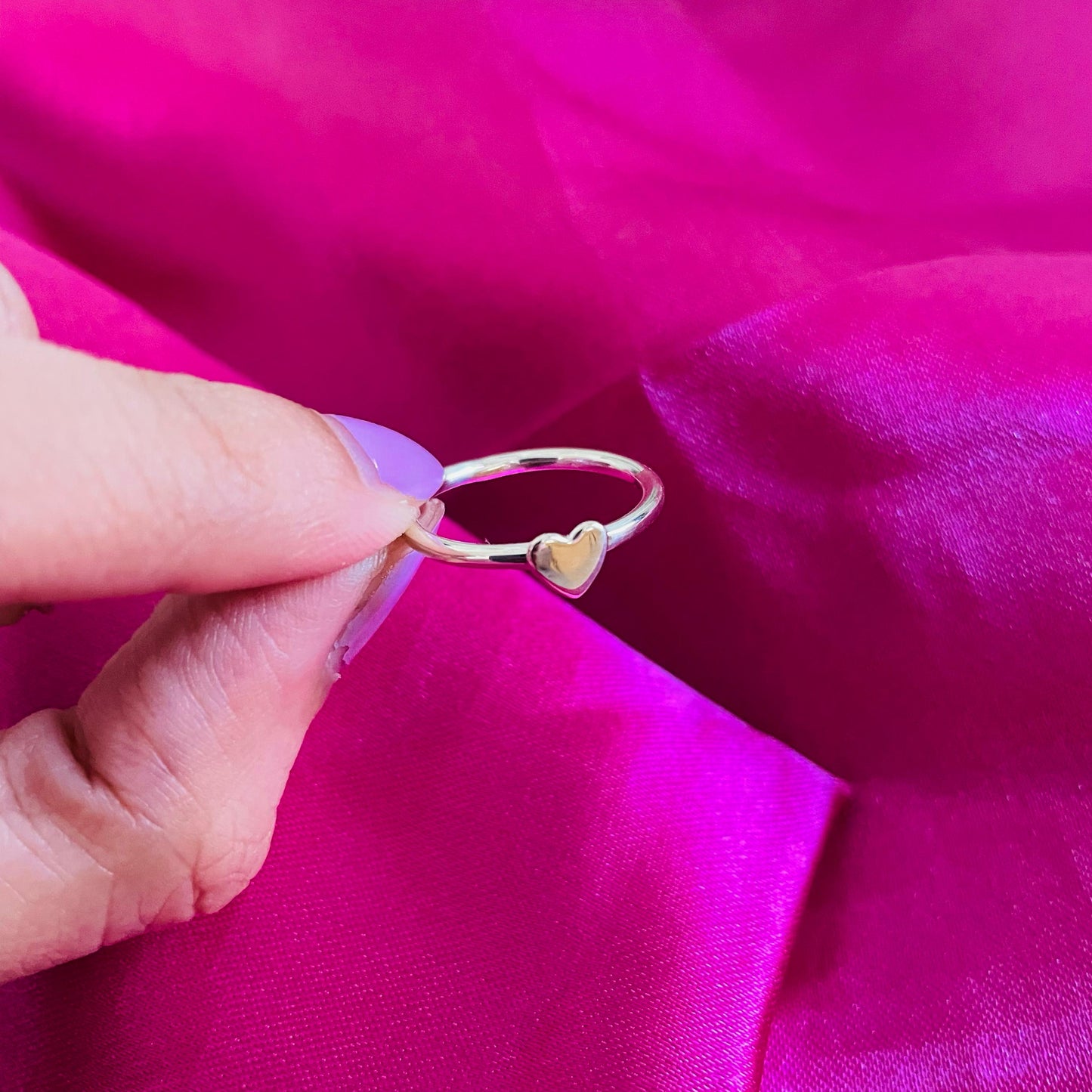 Minimal Heart Silver Ring