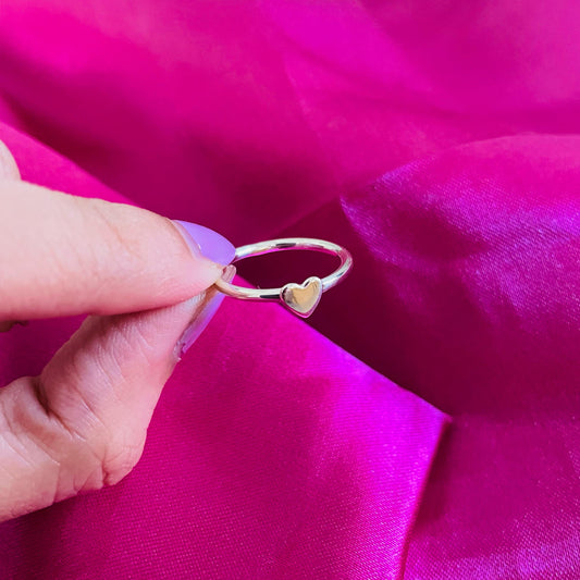 Minimal Heart Silver Ring