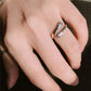 Hugging Hands Silver Ring (ENGRAVABLE)