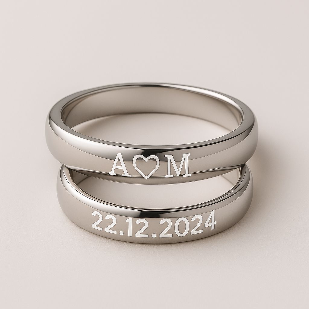 ENGRAVED Silver Band Rings