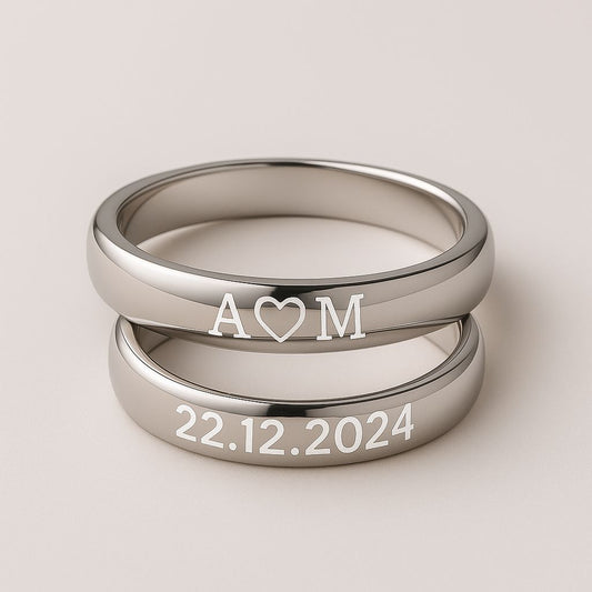 ENGRAVED Silver Band Rings