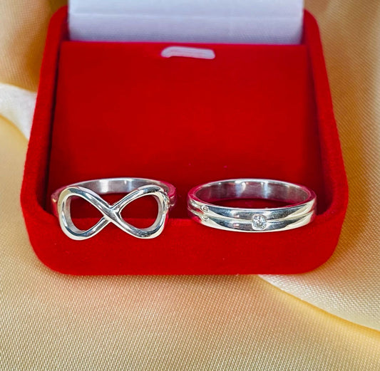 Forever Yours – Sterling Silver Couple Ring Set