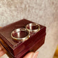 Personalized Heart Cutout Silver Couple Rings