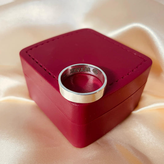 Hearts in Harmony – Engravable Silver Couple Ring Set