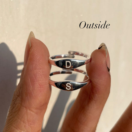 Secret Initials – Personalised Silver Couple Rings