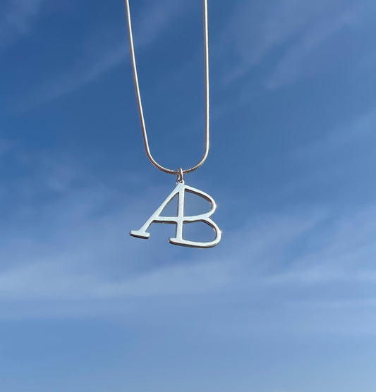 Duet Initials Necklace – Pure Silver