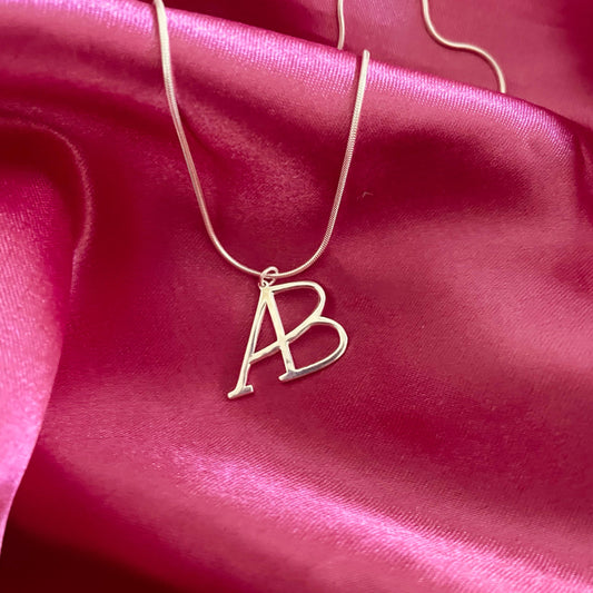 Duet Initials Necklace – Pure Silver