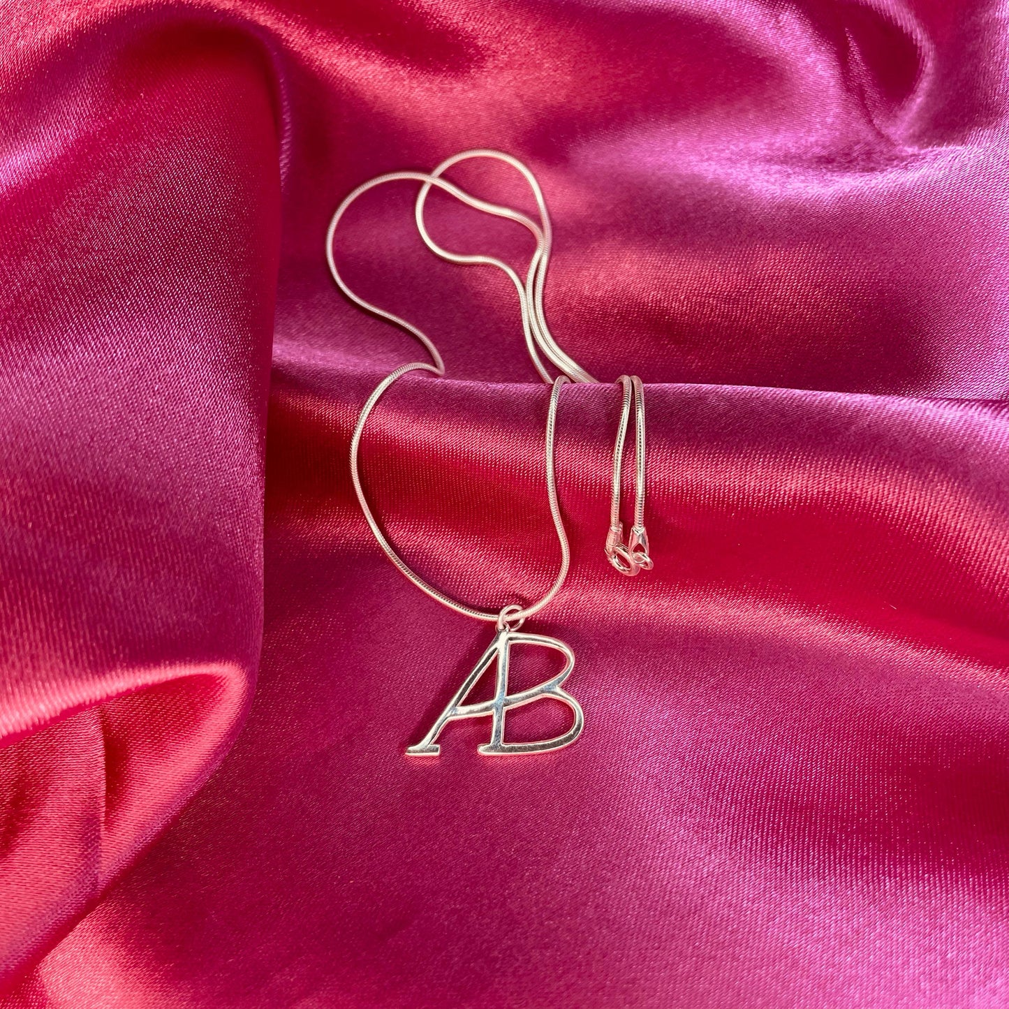 Duet Initials Necklace – Pure Silver