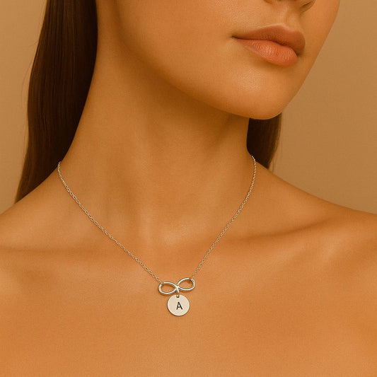Ever Eternal – Pure Silver Infinity Initial Necklace