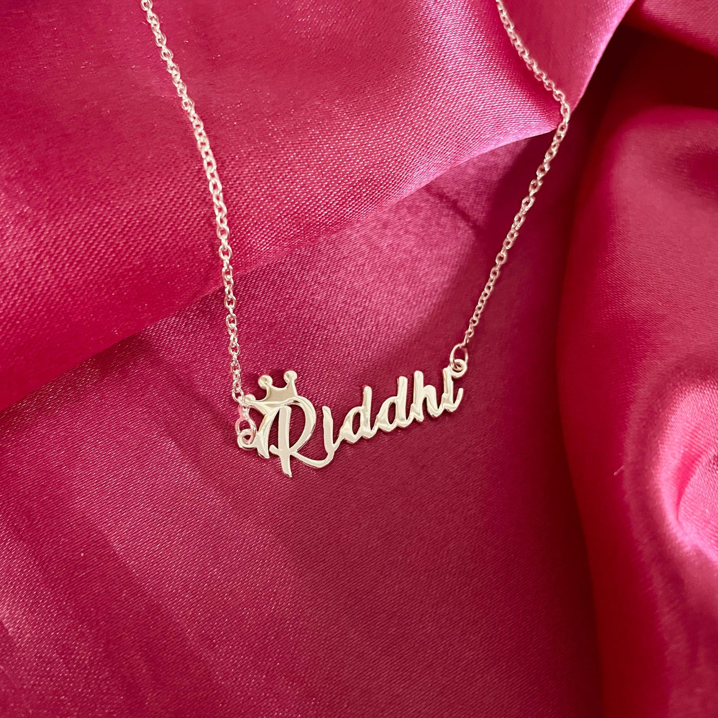 Crowned in Silver – Custom Name Necklace