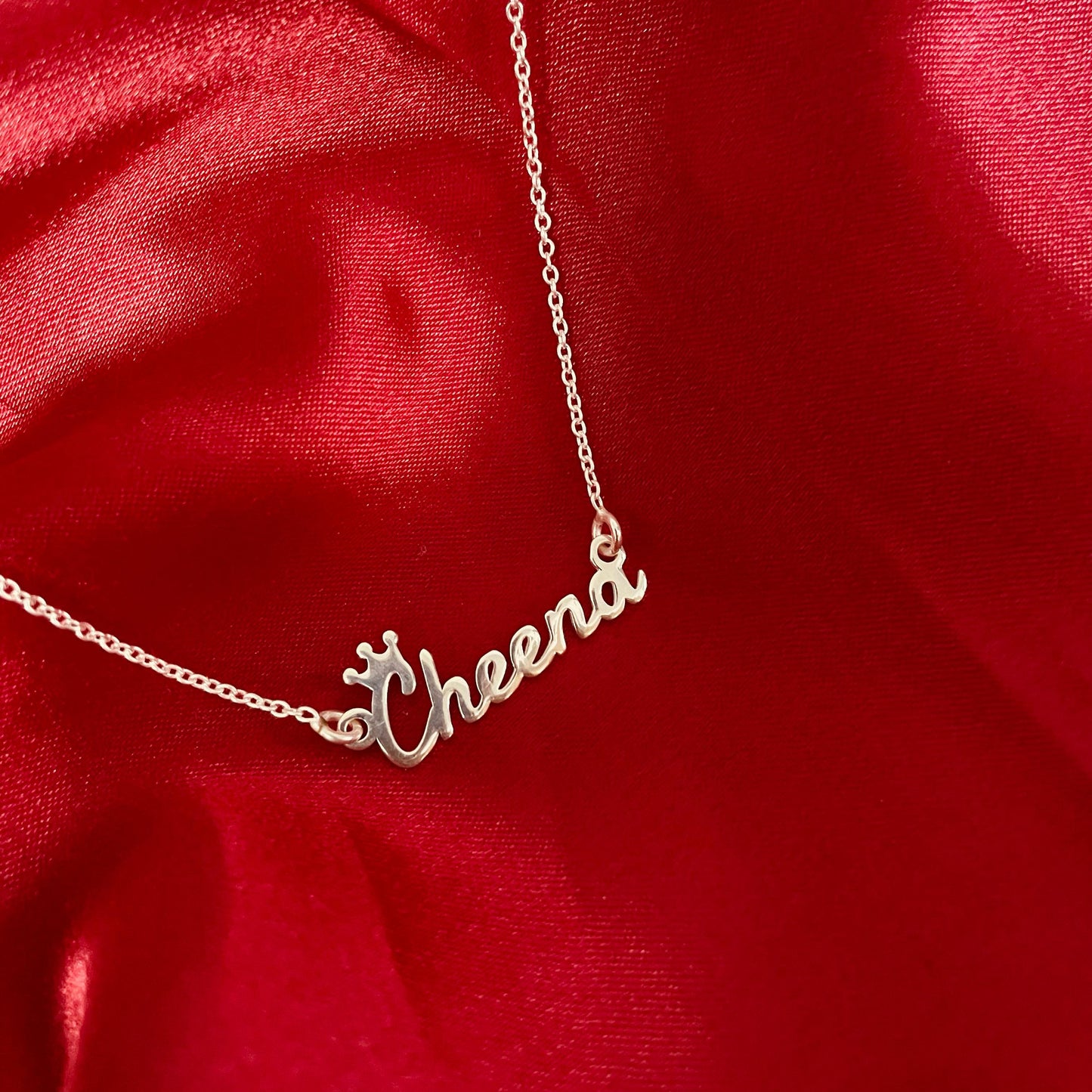 Crowned in Silver – Custom Name Necklace