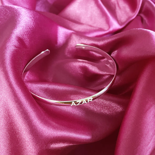 The Signature – Dual-Side Engravable Adjustable Silver Cuff