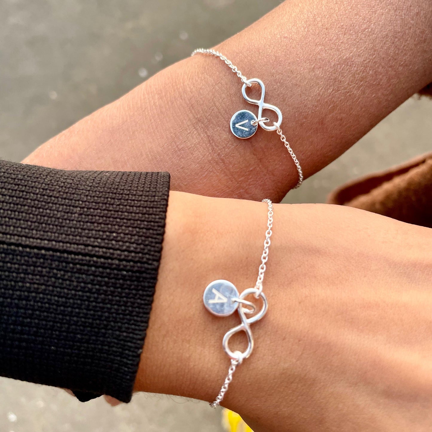 Infinite Love for You – Custom Initial Silver Bracelet