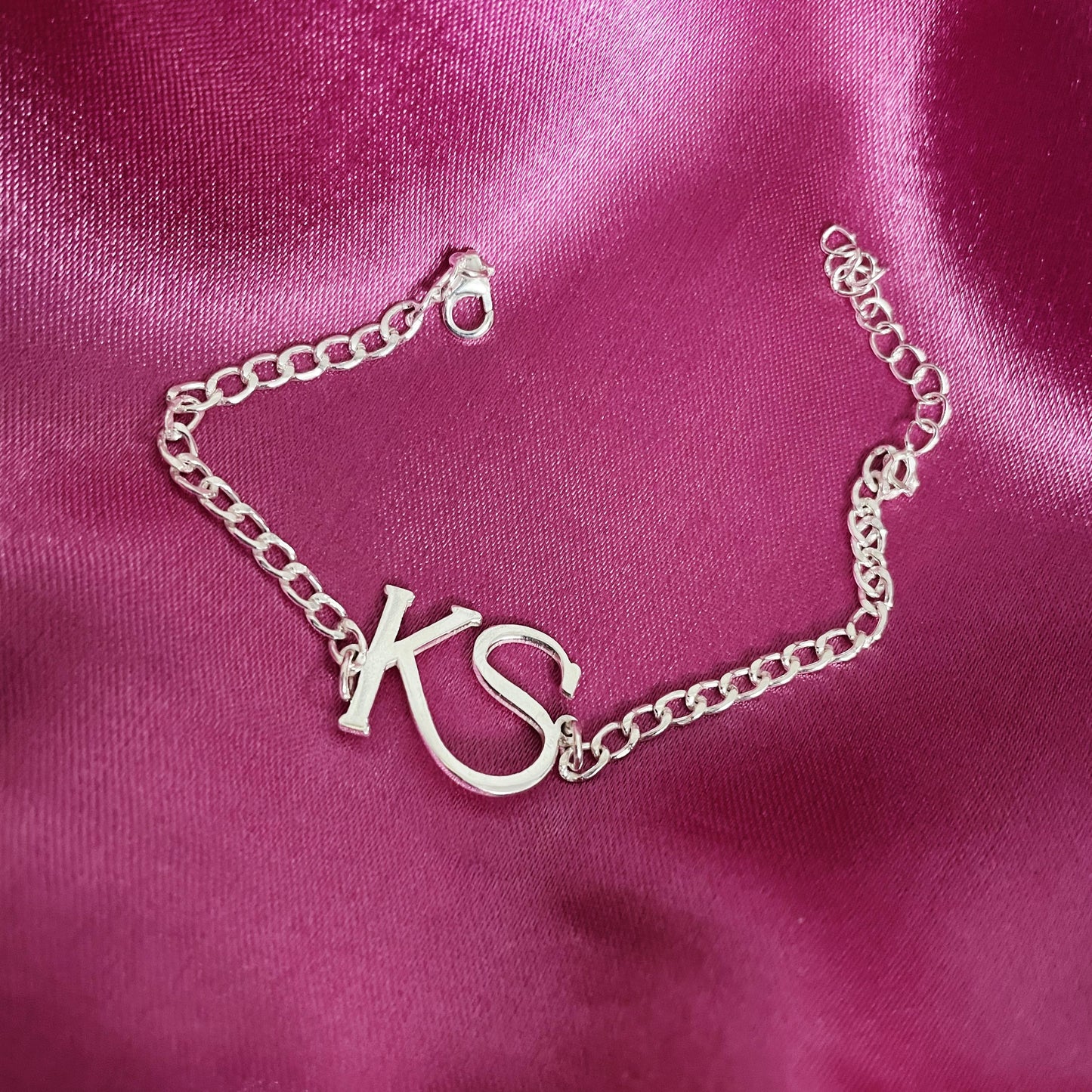 TwinInitials – Custom Double Initial Silver Bracelet
