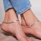 Luna Curve – Flat Sterling Silver Anklet