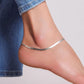 Luna Curve – Flat Sterling Silver Anklet