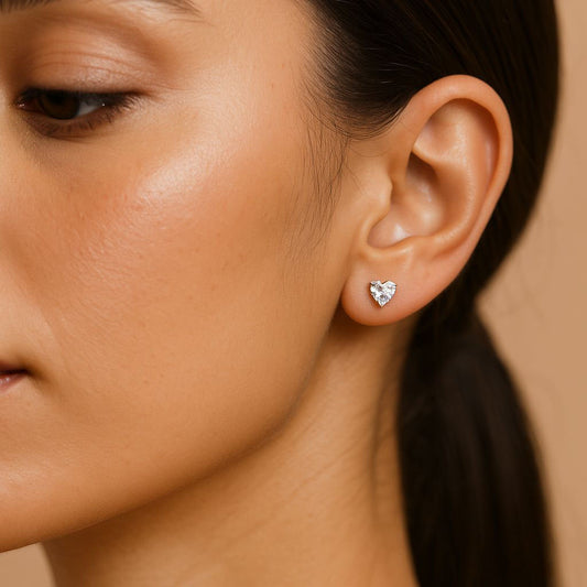 Celeste Heart Studs