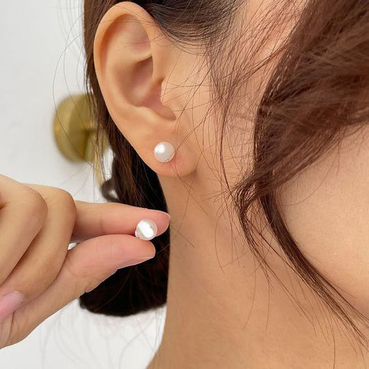 Pearl Silver Stud Earrings