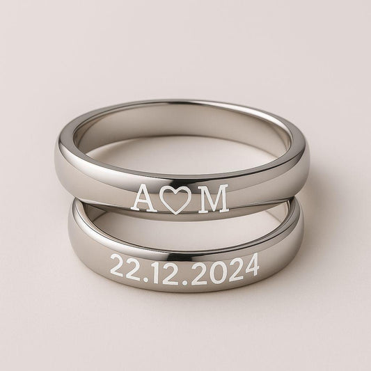 ENGRAVED Silver Band Rings
